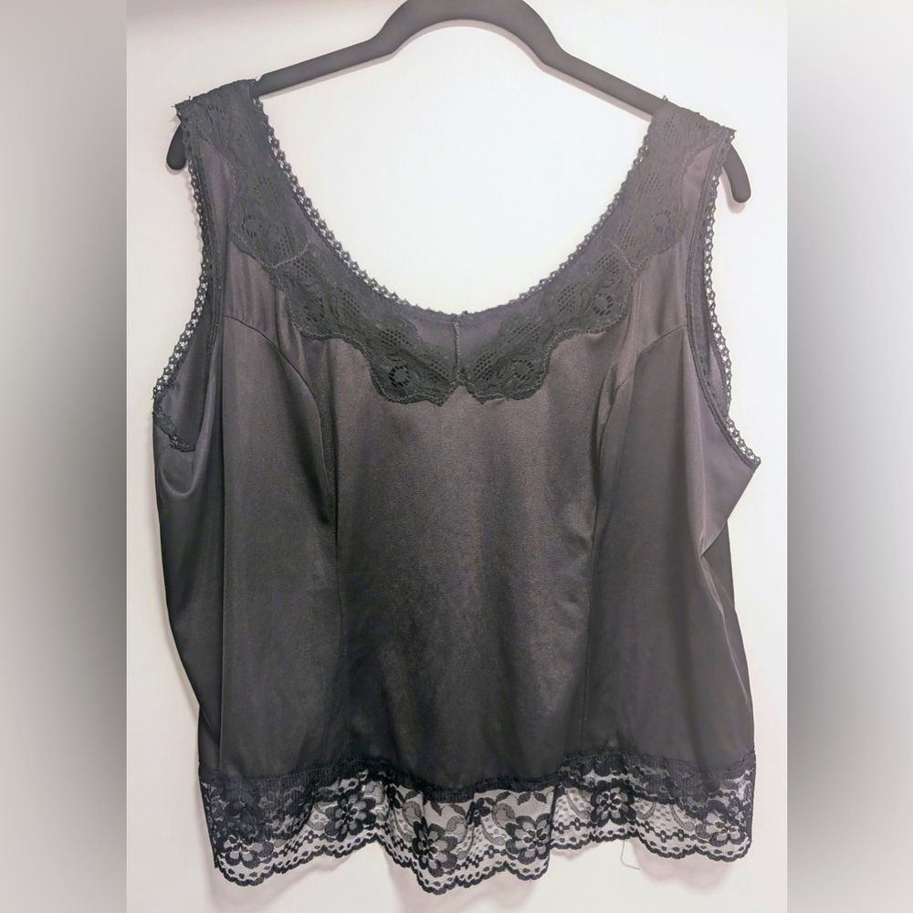 Vintage Black Lace Trim Cami